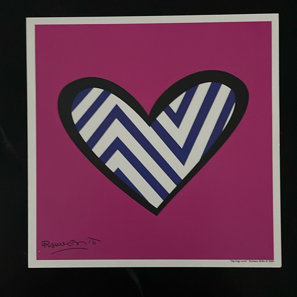 Romero Britto zig zag art print